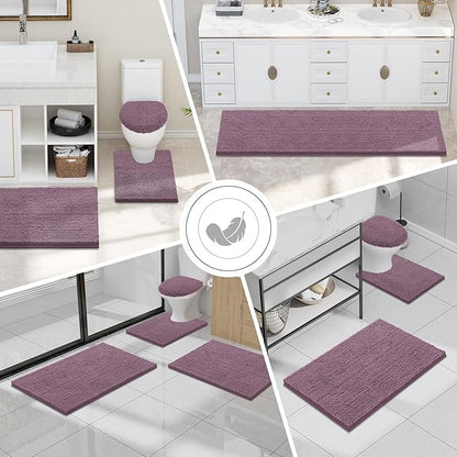 Smiry Luxury Chenille Bathroom Rugs 30x20, Extra Soft and Absorbent Shaggy Bath - Image 7