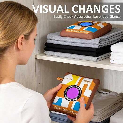 4 x 500 Grams Rechargeable Silica Gel Car Dehumidifier, unuaST Color Indicating - Image 2