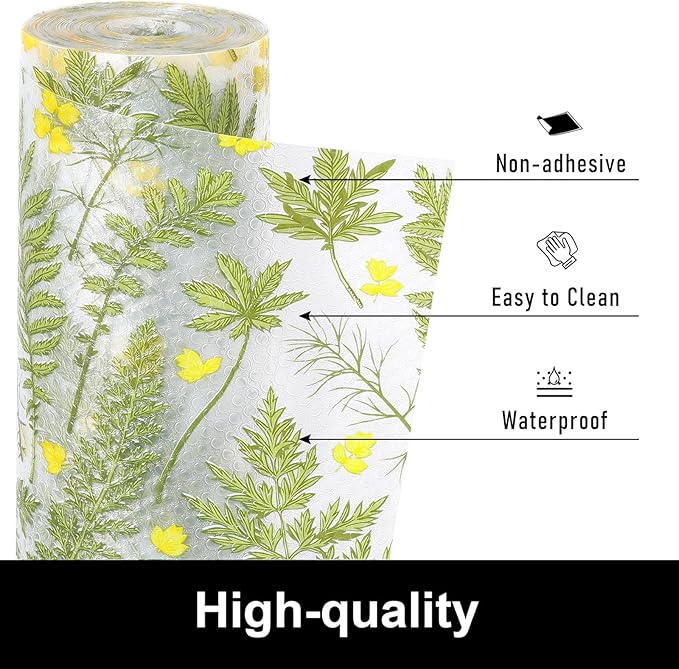 Cooyes Shelf Liner Drawer Liners, Fern Botanical Shelf Liners - Image 5