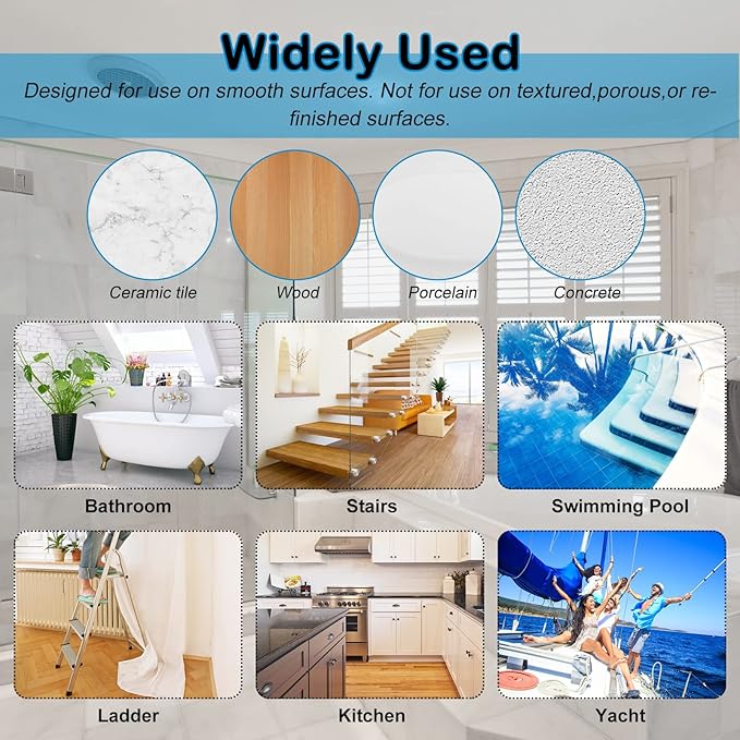 S&X Non Slip Bath Stickers, Gritty Textured Slip-Resistant Treads, 0.75-Inch by - Image 7