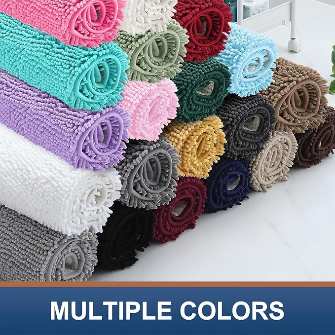 Smiry Luxury Chenille Bathroom Rugs 70x24, Extra Soft and Absorbent Shaggy Bath - Image 9