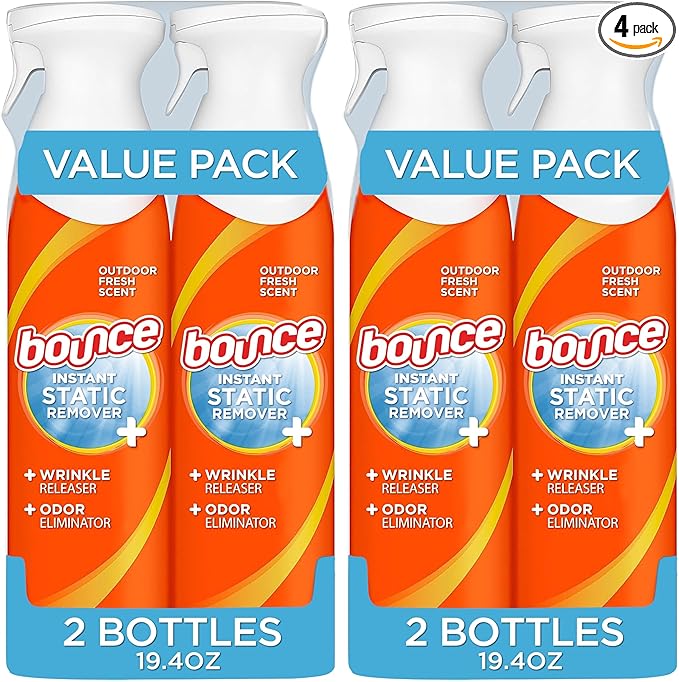 Bounce Rapid Touch-Up 3 in 1 Wrinkle Releaser Clothing Spray, Fabric Refresher by Bounce
