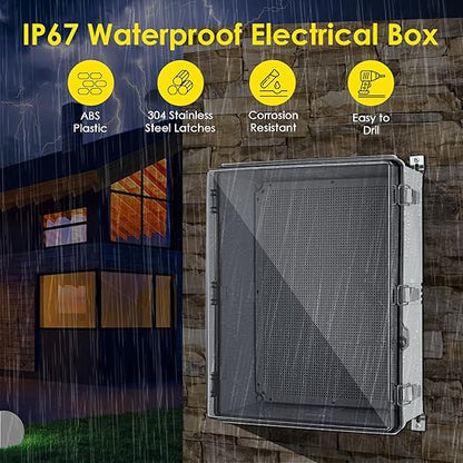 Waterproof Electrical Junction Box Outdoor, IP67 ABS Plastic Weatherproof - Image 2