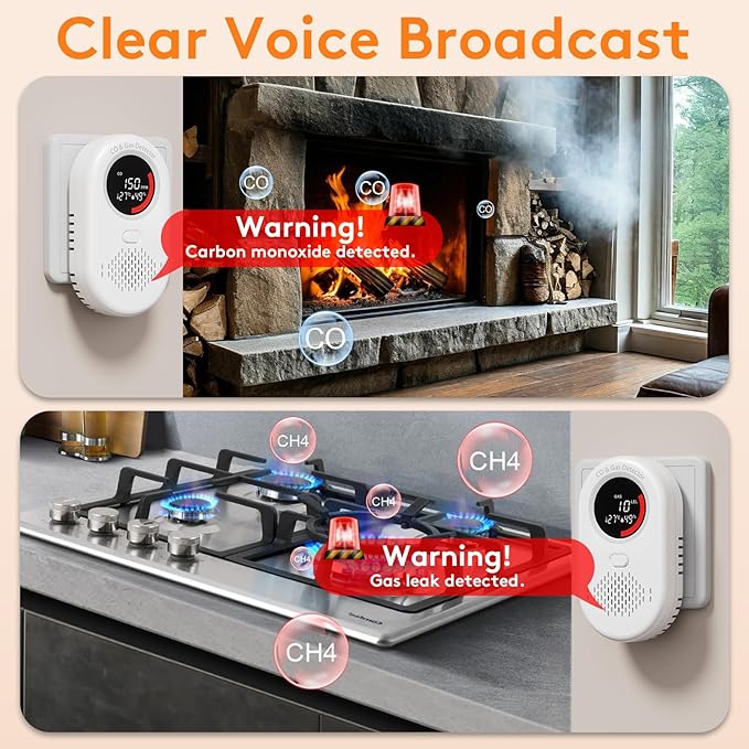Carbon Monoxide Detectors and Natural Gas Leak Detector, 4-in-1 Carbon Monoxide - Image 6