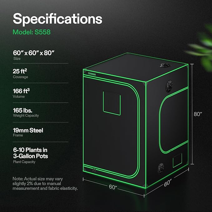 VIVOSUN S558 5x5 Grow Tent - Image 7