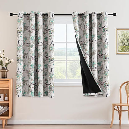 H.VERSAILTEX Floral 100% Blackout Vintage Curtains 63 inch Length 2 Panels by HVERSAILTEX