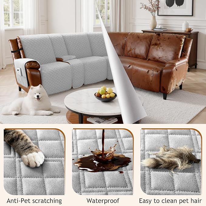 Arfntevss Waterproof Recliner Sectional Couch Covers - Image 6