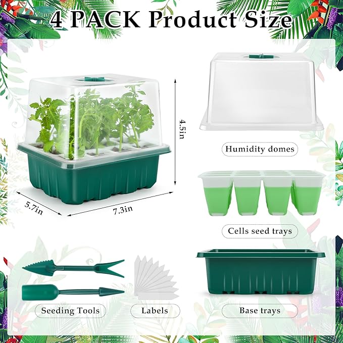 Seed Starter Tray, 48 Cells Indoor Seed Starter Kit, Flexible Silicone Designed - Image 5