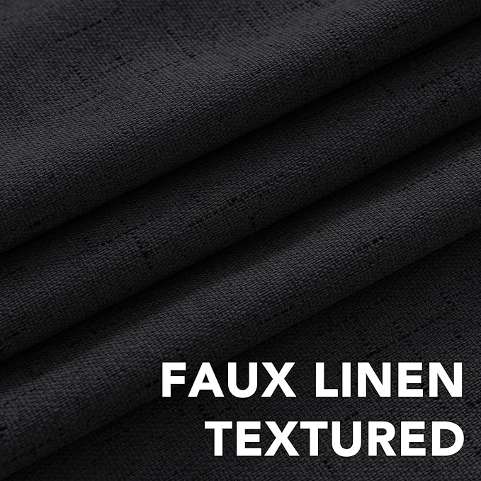 H.VERSAILTEX Linen Blackout Curtains 108 Inches Long 100% Blackout Thermal - Image 4