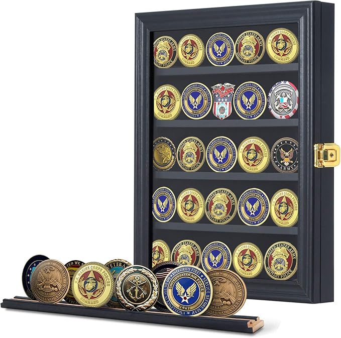 Jinchuan Military Challenge Coin Display Case Lockable Cabinet Rack Holder by Jinchuan