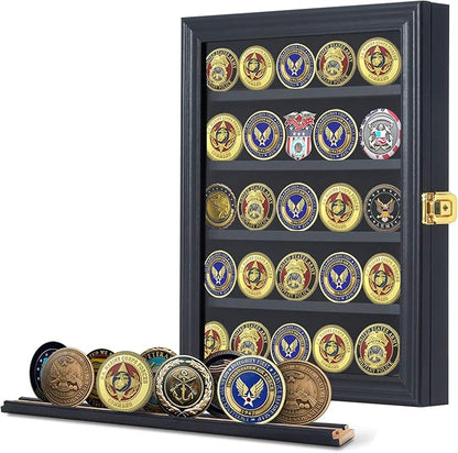 Jinchuan Military Challenge Coin Display Case Lockable Cabinet Rack Holder by Jinchuan