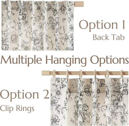 jinchan Pinch Pleated Curtains Floral Linen Blend Curtains - Image 3