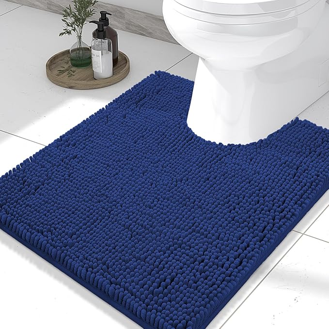 Smiry Luxury Chenille Toilet Rugs U-Shaped 24x20, Soft Absorbent Non-Slip by Smiry