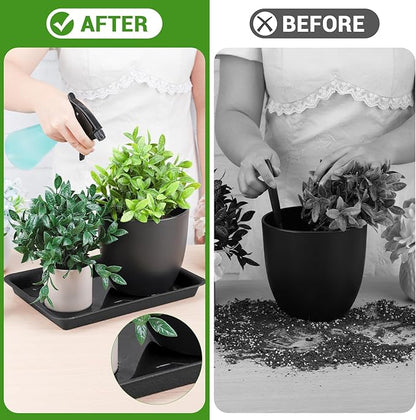 GREANER 17 Inch Plastic Plant Saucer, Flower Pot No Holes Plant Drip Trays - Image 5