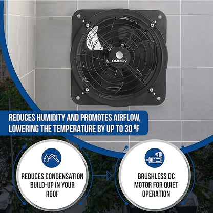 Solar Powered Wall Mount Exhaust Fan, 35 Watt - Image 7