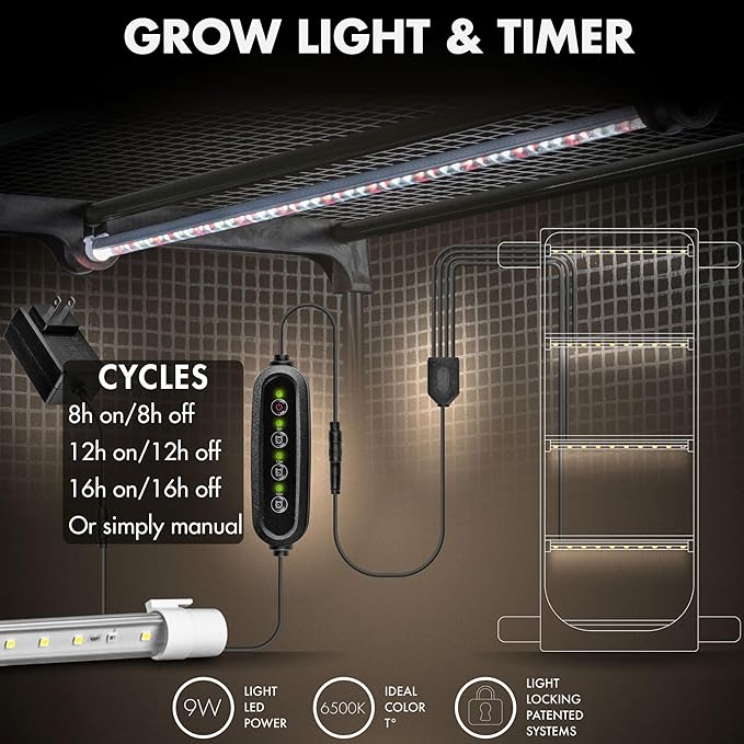 Mushroom Grow Tent with Light and Timer, Indoor Greenhouse with Grow Light - Image 4