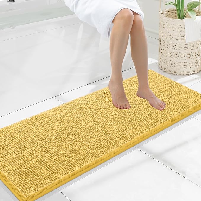 Smiry Luxury Chenille Bathroom Rugs 47x17, Extra Soft and Absorbent Shaggy Bath by Smiry