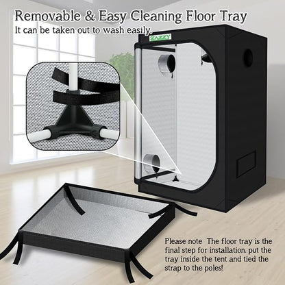 zazzy Grow Tent 60"x60"x78" Hydroponic Grow Tents Heavy Duty Dark Room Grow - Image 6