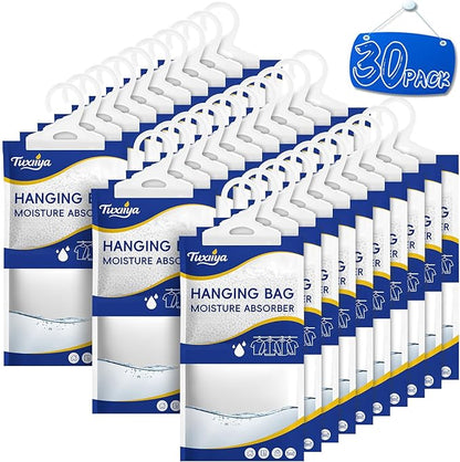 30 Pack Moisture Absorbers Packets, Hanging Closet Dehumidifier Bags, Humidity by Unknown
