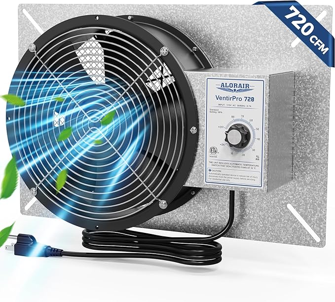 ALORAIR 720 CFM High Flow Powered Crawl Space Ventilation Fan, IP55 Rated 10" by ALORAIRSOLUTIONSINC0J0DC