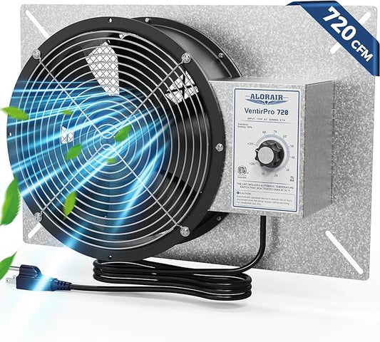 ALORAIR 720 CFM High Flow Powered Crawl Space Ventilation Fan, IP55 Rated 10" by ALORAIRSOLUTIONSINC0J0DC