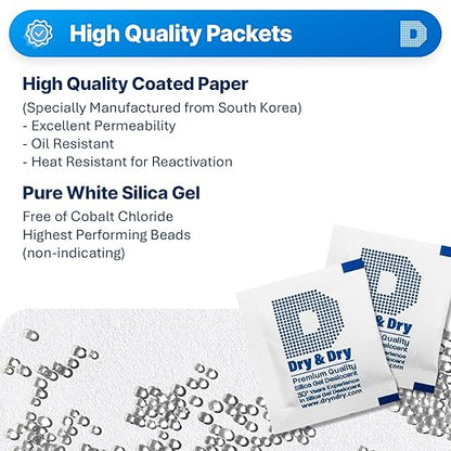 Dry & Dry 3 Gram Silica Gel Packets Silica Gel Desiccants, Silica Gel Packs - Image 2