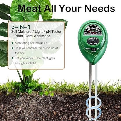 Suplong 3-in-1 Soil Moisture Meter, Upgraded Stainless Steel Probe Soil - Image 5