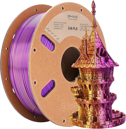 ERYONE Silk Dual Color PLA Filament 3D Printer 1.75mm +/- 0.03mm, Bicolor by ERYONE