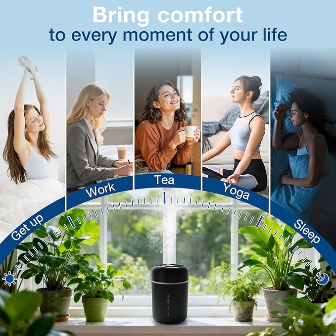 Portable Mini Humidifier, 300ml USB Cool Mist Small Humidifier - Image 8