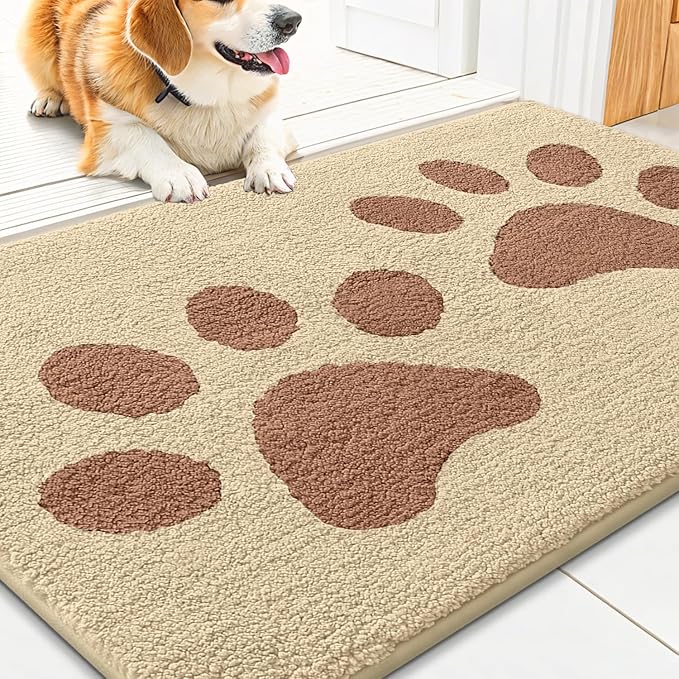 Smiry Dog Door Mat for Muddy Paws, Absorbs Moisture and Dirt, Low-Profile by Smiry
