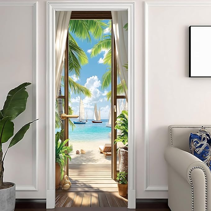 3D Door Decals Stickers Peel Stick Wall Murals Vinyl Wallpaper Self-Adhesive - Image 2