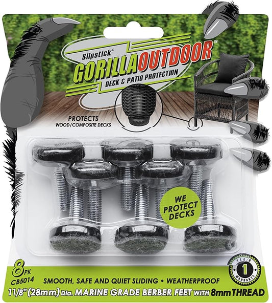 Slipstick Gorilla Outdoor Adjustable Furniture Levelers Weatherproof Screw in by Slipstick