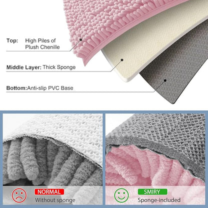 Smiry Luxury Chenille Bathroom Rugs 30x20, Extra Soft and Absorbent Shaggy Bath - Image 5