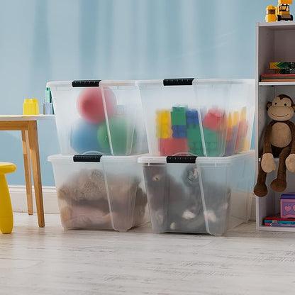 IRIS USA 54 Qt Stackable Plastic Storage Bins - Image 4