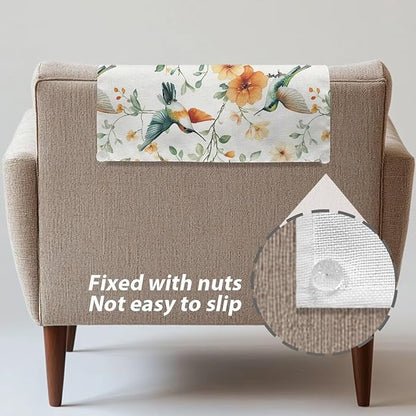 Hummingbird Flower Recliner Headrest Cover Lazy Boy Sofa Headrest Cover No-Slip - Image 6
