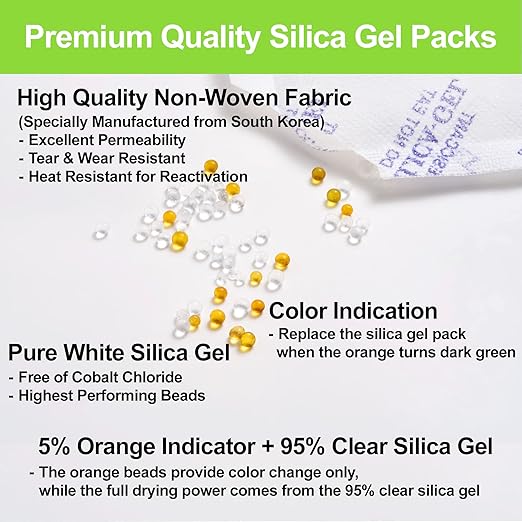 50-Pack 20g Silica Gel Packets – Heavy Duty Premium Rechargeable Moisture - Image 2