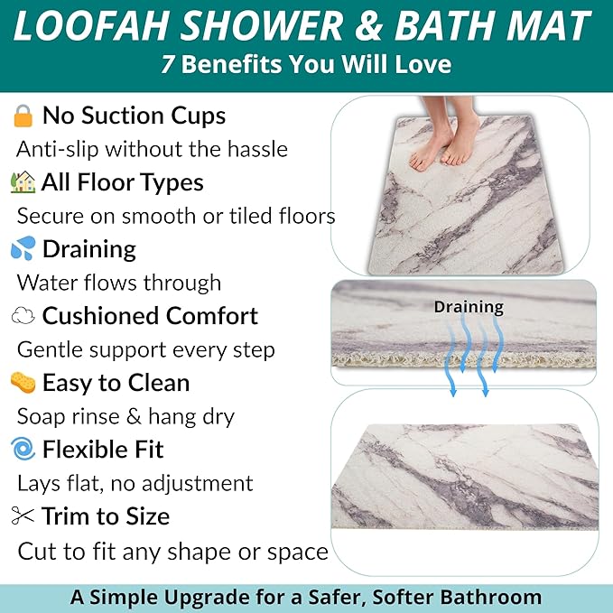 Enkosi Loofah Non-Slip Shower Mat - Image 4