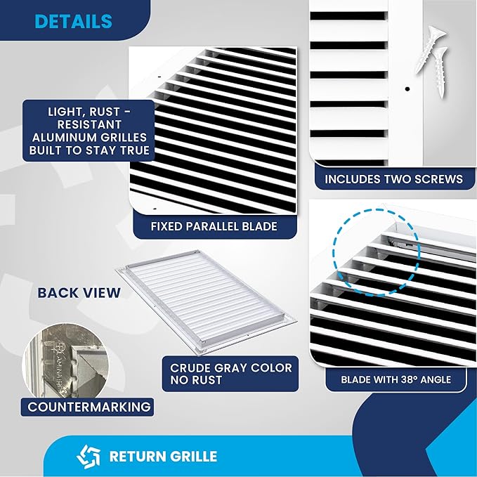 12x20 Inch Air Return Vent Cover Decorative – Premium Aluminum AC Vent Cover - Image 9