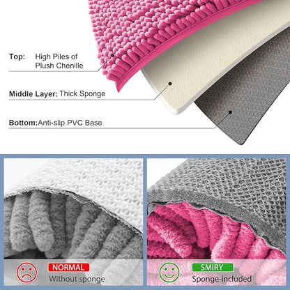 Smiry Luxury Chenille Bathroom Rugs 59x24, Extra Soft and Absorbent Shaggy Bath - Image 5