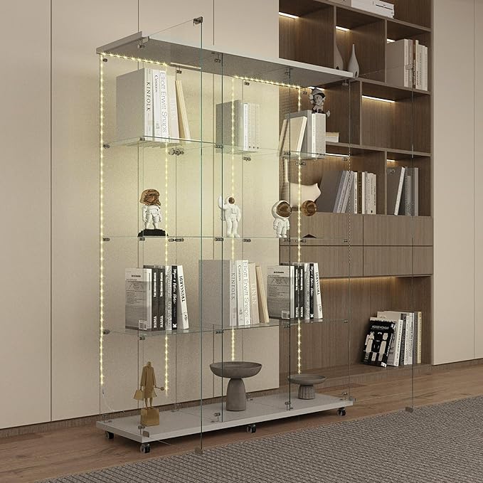 Yoluckea 4 Tiers Glass Display Cabinet Extra Large by Yoluckea