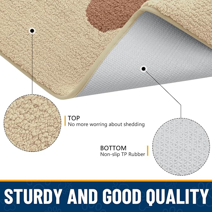Smiry Dog Door Mat for Muddy Paws, Absorbs Moisture and Dirt, Low-Profile - Image 6