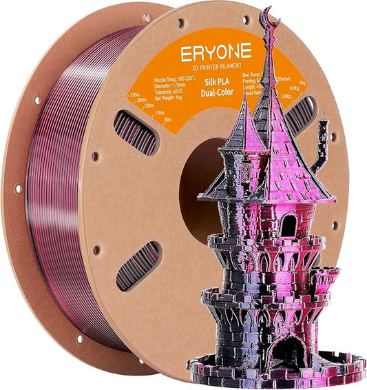 ERYONE Silk Dual Color PLA Filament 3D Printer 1.75mm +/- 0.03mm, Bicolor by ERYONE