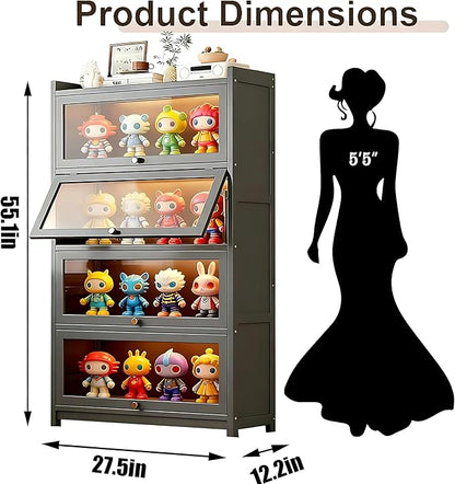 Curio Display Cabinet with Acrylic Glass Door, Large Capacity Storage Cabinet - Image 2