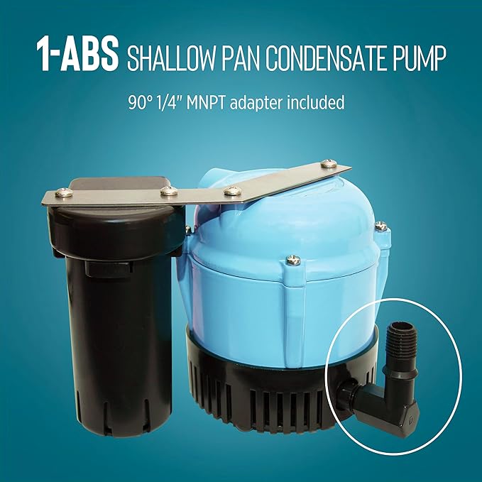 Little Giant 1-ABS 115-volt, 1/150 HP, 205 GPH Automatic Shallow Pan Condensate - Image 4