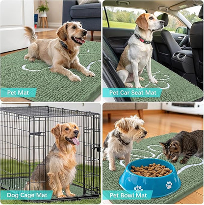 OLANLY Dog Door Mat for Muddy Paws 30x20, Paw Print Design, Absorbs Moisture - Image 7