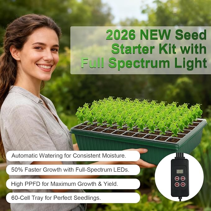TONYFUL Seed Starter Tray with Grow Light, 60-Cell Seed Starter Kit with 4.07” - Image 8