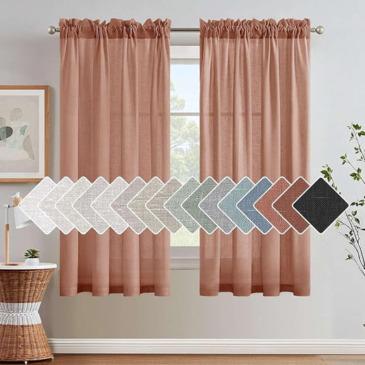H.VERSAILTEX Linen Curtains Elegant Natural Linen Semi Sheer Curtains Energy by HVERSAILTEX