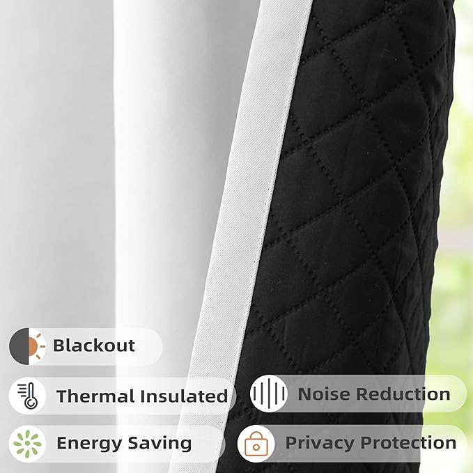 DriftAway Soundproof Thermal Insulated Quilted Curtain Liners - Image 2
