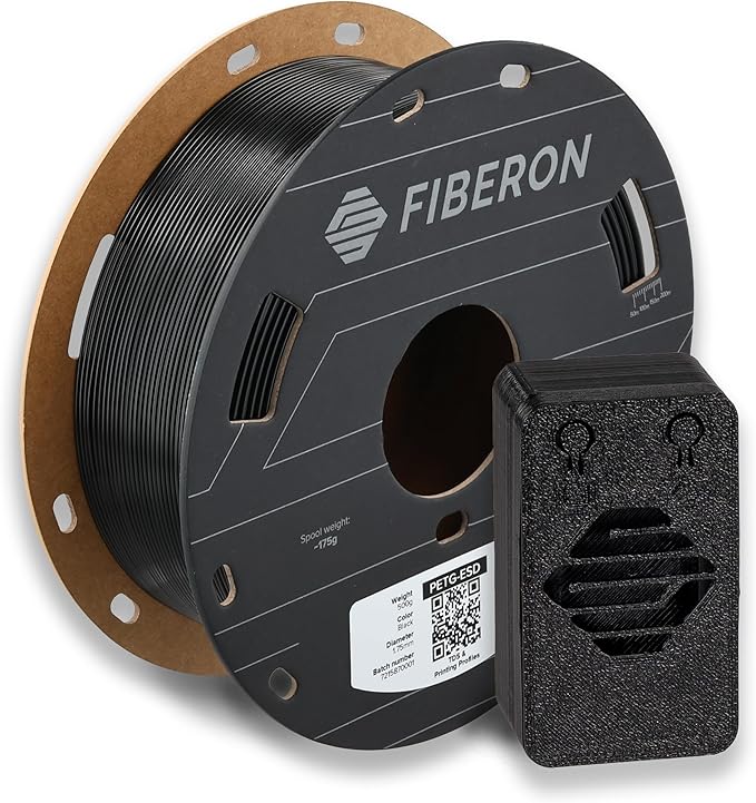 Polymaker Fiberon PETG-ESD Filament 1.75mm Black 0.5kg – Electrostatic by Polymaker