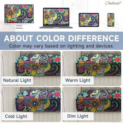 12Pcs Stretch Patio Cushion Cover, Boho Floral Couch & Sofa Slipcovers - Image 6